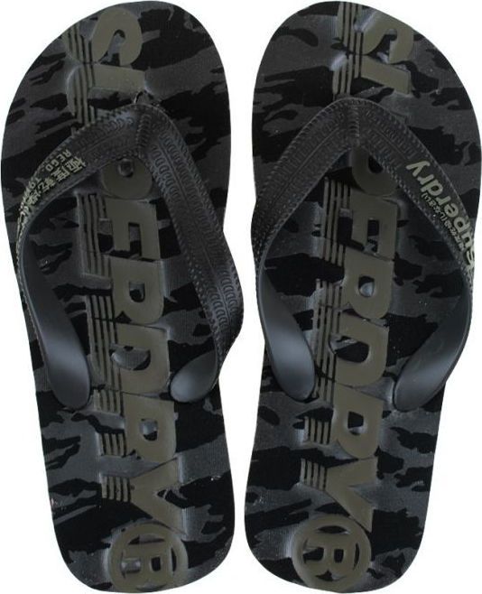 Ανδρικές Σαγιονάρες Ανατομικές Superdry από Πλαστικό / Gel μαύρο/χακί